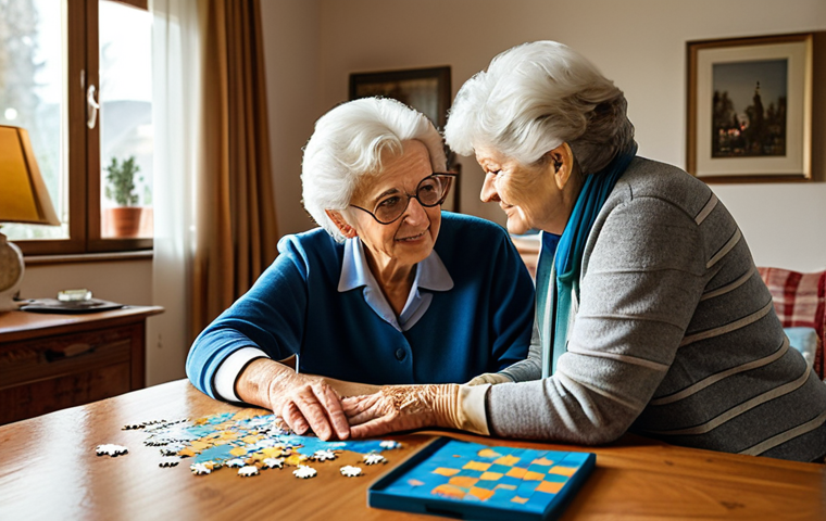 치매관리사 주요 업무와 실무 사례 - **

"A kind, fully clothed caregiver assisting a senior woman (80s) with a puzzle in a sunny living ...